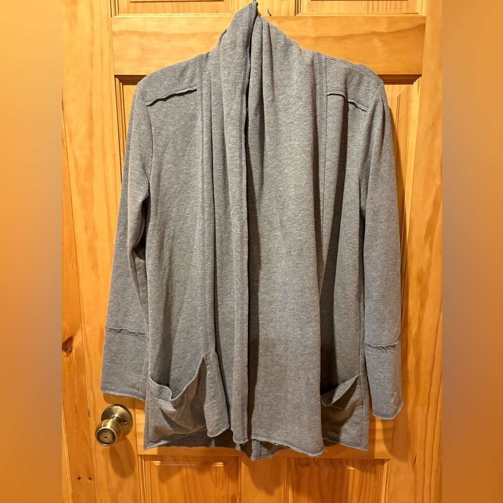 Maurices Women's Open Front grey Cardigan raw edge size M